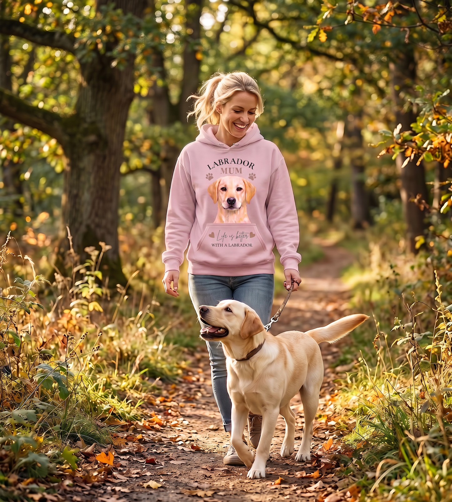 Labrador Mum Hoodie | Yellow Labrador Dog Lover Hoodie | Cute Dog Mum Sweatshirt Gift for Women