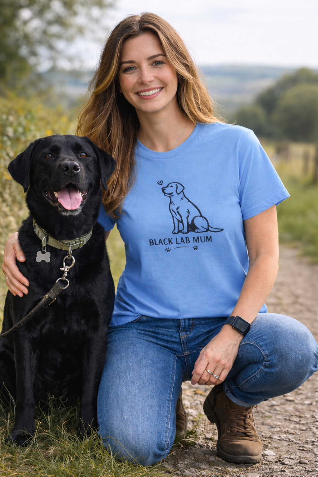 Black Lab Mum T-Shirt – Labrador Dog Lover Tee | Cute Labrador Mum Gift | Dog Mum Shirt