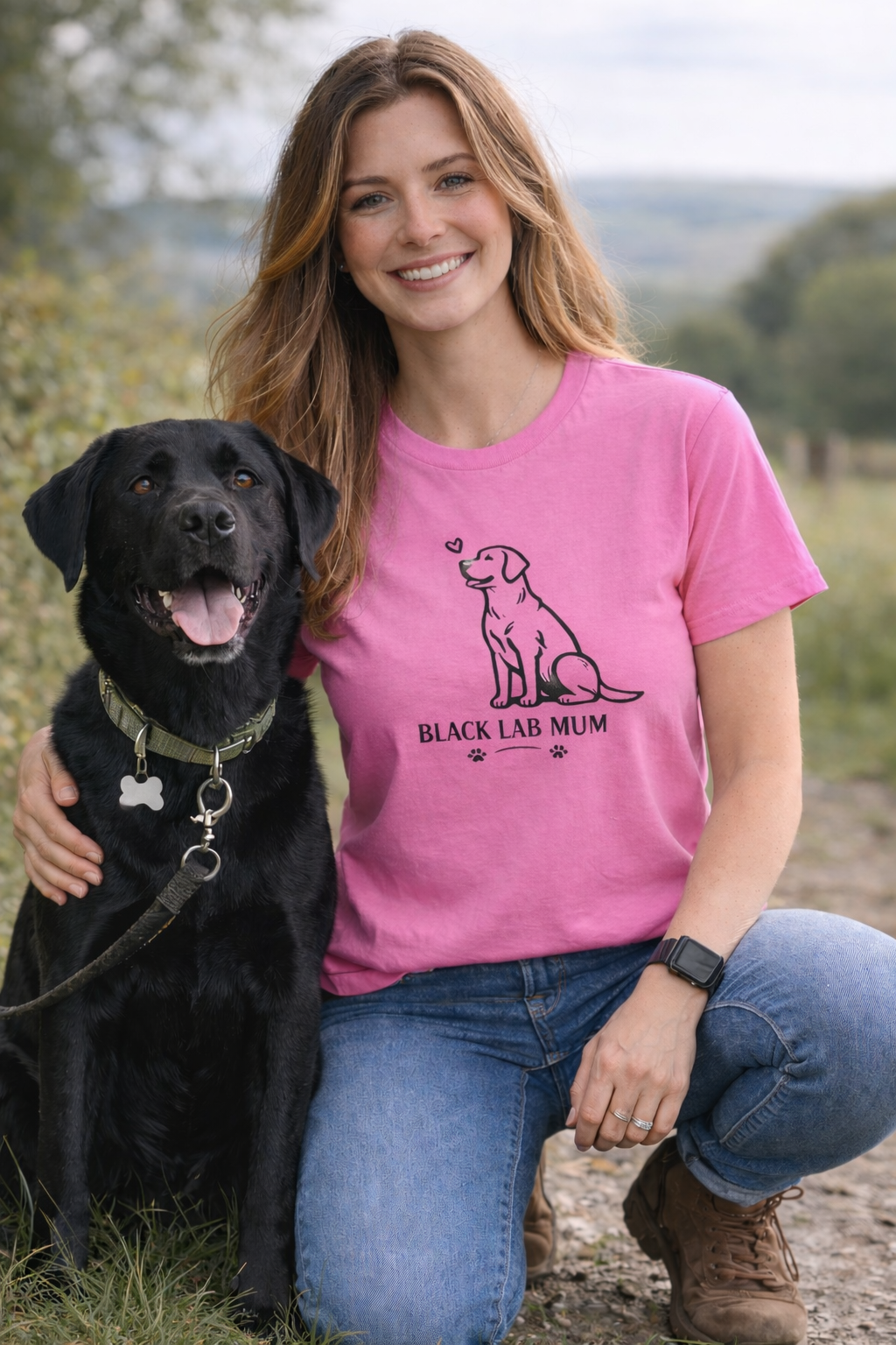 Black Lab Mum T-Shirt – Labrador Dog Lover Tee | Cute Labrador Mum Gift | Dog Mum Shirt