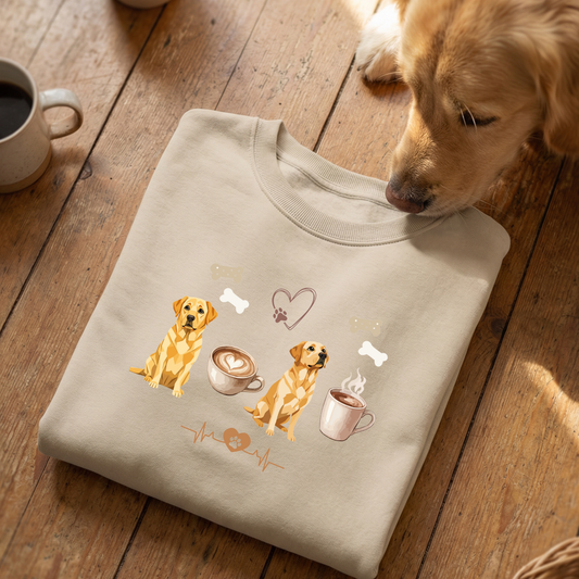 Labrador Mum Sweatshirt - Coffee & Dog Lover Essential | Women's sweater