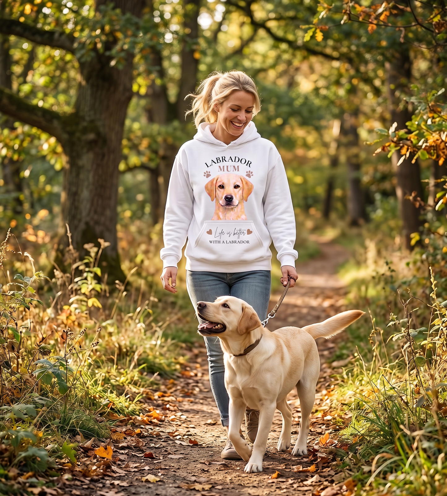 Labrador Mum Hoodie | Yellow Labrador Dog Lover Hoodie | Cute Dog Mum Sweatshirt Gift for Women