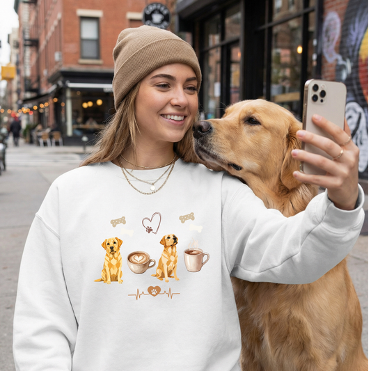 Labrador Mum Sweatshirt - Coffee & Dog Lover Essential | Women's sweater